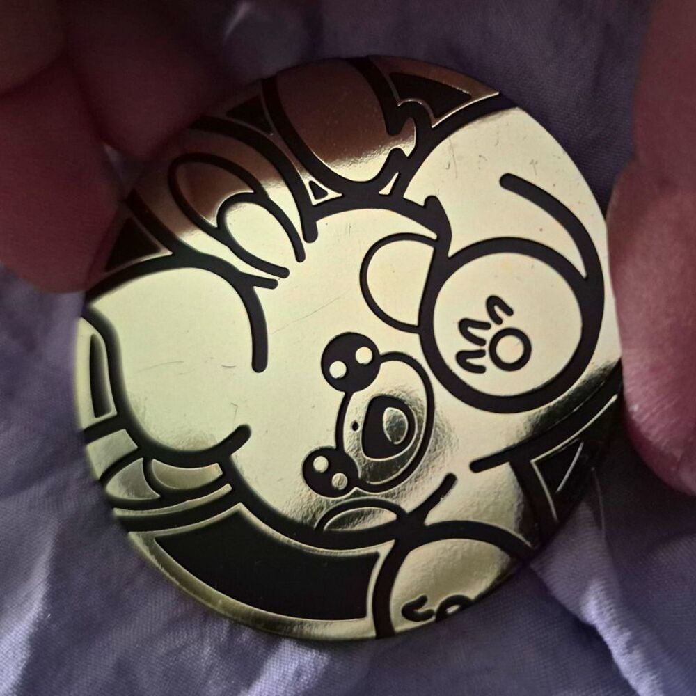 Pokémon TCG Eevee 2in Black/Gold Metal Embossed Flip Coin CCG Coin